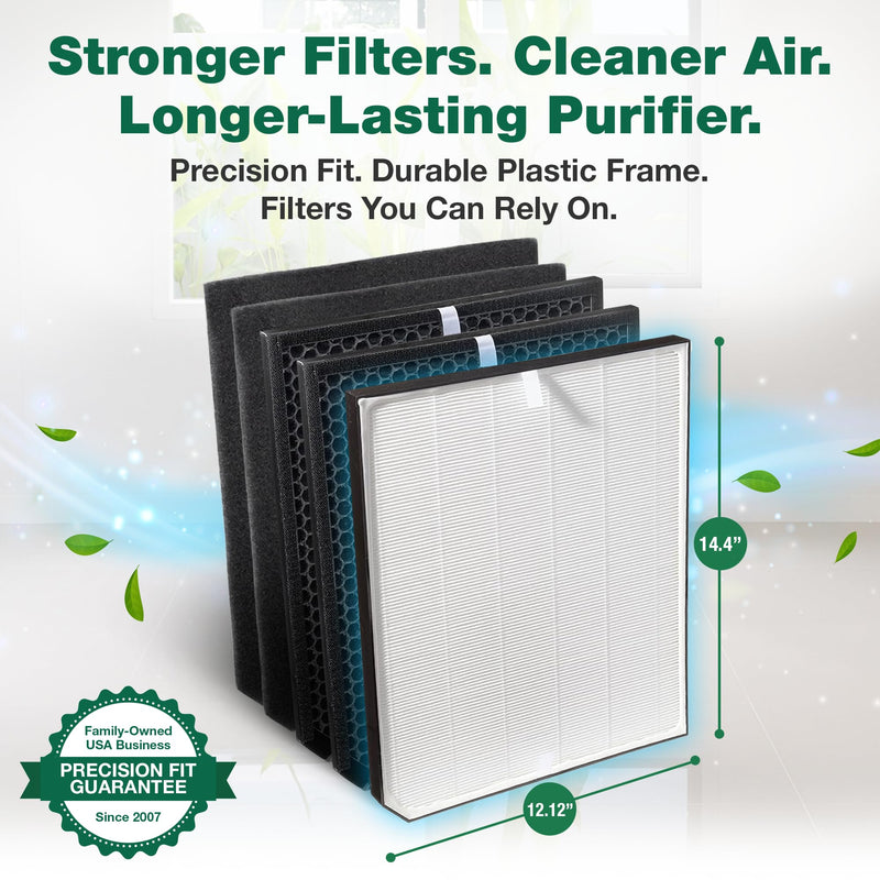 Air Purifier Filter Replacement – Compatible with Air Doctor AD2000 – Includes 1 Efficient Air Filter and 2 Carbon Filters + 2 Pre Filters - Third party-product