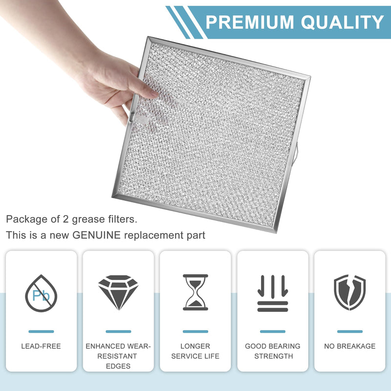 AMI PARTS 99010316 Range Hood Grease Filter (11 1/4" x 11 3/4") for b-roan Stove Replace S99010316, WA65AF, NTK7450000, 990721400, 990721400A (2 Pack)