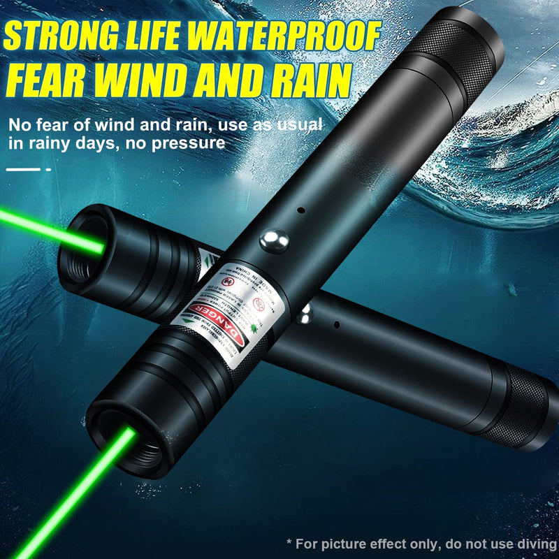 Flashlight with Green Laser Pointer, Rechargeable Laser Pointer High Power for TV/LED/LCD Screens Presentation Office, Outdoor Uses, Adventure, Professional Business Gifts