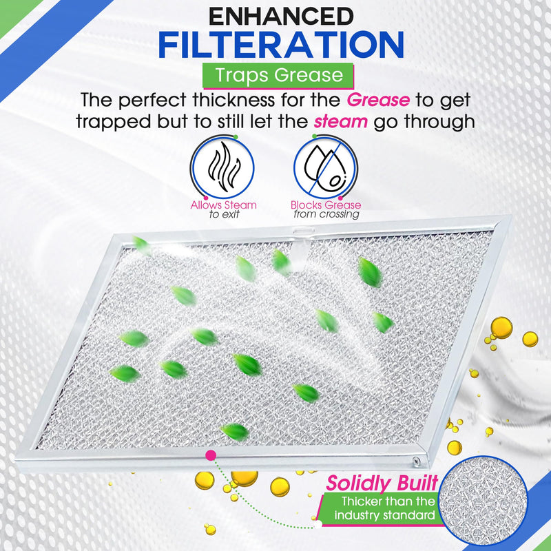 Range Hood Filter Replacement for 9.87 x 11.62 Inch 97007894 GE Broan Range Hood Filter and Nutone Kitchen Exhaust Fan Filter - Hood Vent Filter for Range Hood Filters Grease From Stove Overhead, 2 Pk