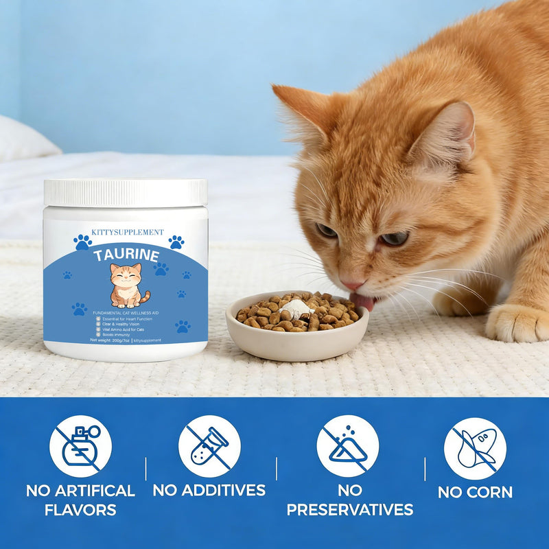 KittySupplement Taurine Powder for Cats,Heart Health & Vision Care, Essential for Feline Daily Wellness,200 Grams
