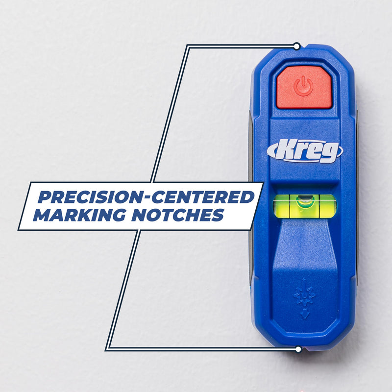 Kreg KMM1000LZ - Kreg Magnetic Stud Finder with Laser-Mark - Stud Finder & Wall Scanner - Magnetic Stud Finder Tool - with Precise Stud Magnet