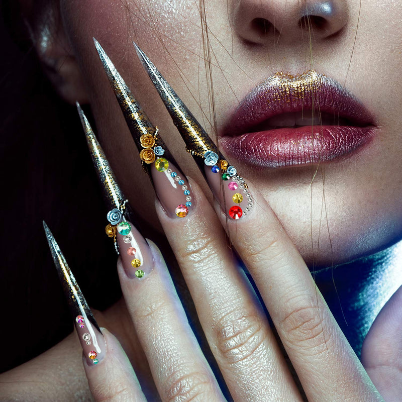 9000 Pieces Hotfix Rhinestone 3 Sizes 12 Colors Flatback Round Glass Gemstone Crystal Iron On Rhinestones Glass Stones with Tweezers and 1 Picking Pen for DIY Manicure, Face Art Clothes Bags SS6~SS16