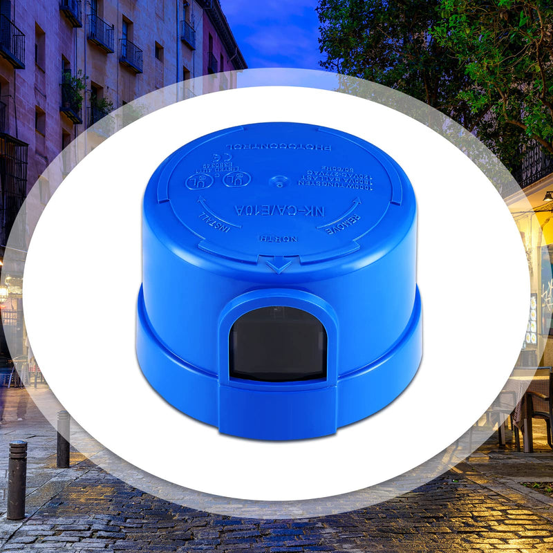 6 Pcs Twist Lock Photocell Sensor Auto on off Photocell Switch Dusk to Dawn Light Control Light Sensor for Outdoor Lights 120V to 277V, Blue