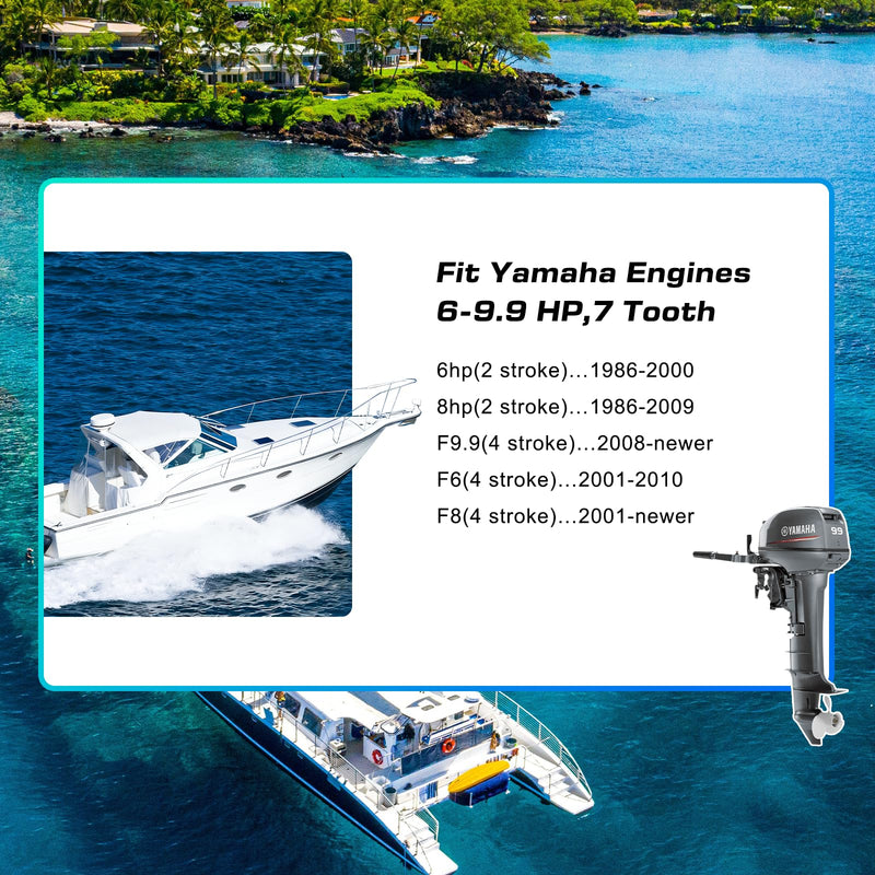 Aluminum 8 1/2 x 8 1/2 Outboard Boat Propeller fit Yamaha Engines 5-8HP,7 Spline Tooth 3 Blade,OEM Parts No.6G1-45941-00-00,RH 8 1/2 x8 1/2