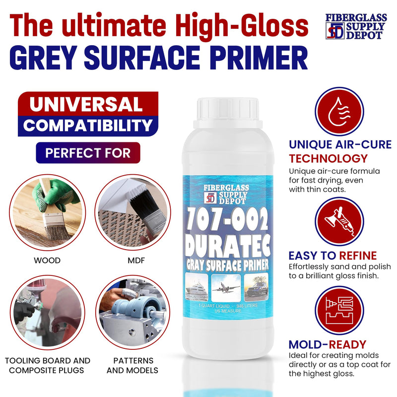 Duratec 707-002 Grey Surface Primer Quart with 15cc Hardener