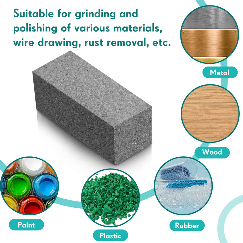 Batiyeer Soft Gummy Stone for Skis, Grinding Rubber Gummy Abrasive Block Stone, Snowboard Ski Stone for Removing Rust and Burrs, 50 x 20 x 20 mm, 60 Grit Gray