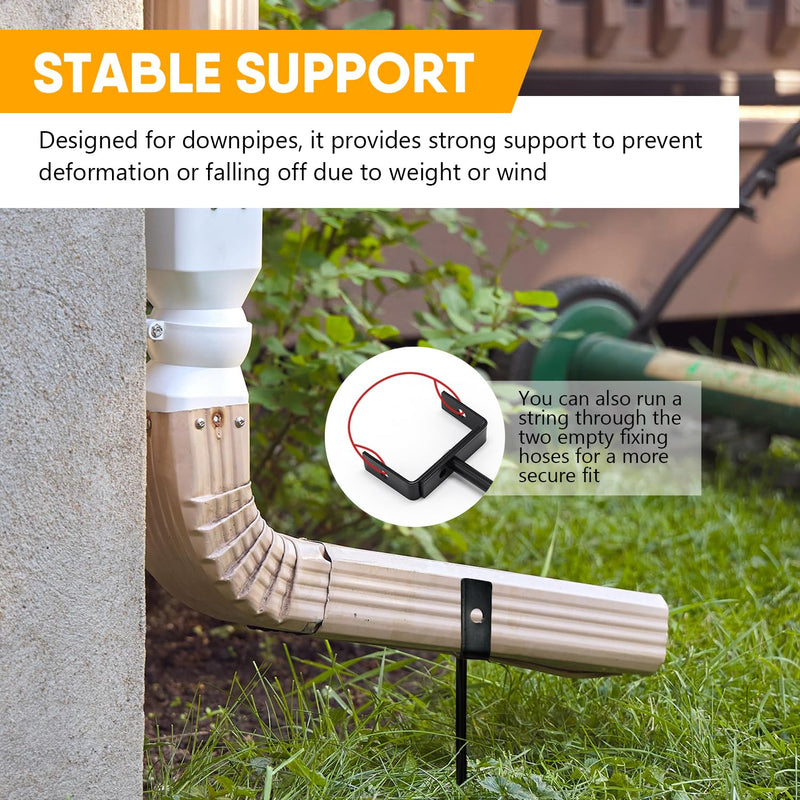 Rainwater Downspout Bracket - Rust-Resistant Iron,Downspout Anchor,Heavy Duty,Adjustable Size,Easy Installation for Downspout Holders,2 Pack