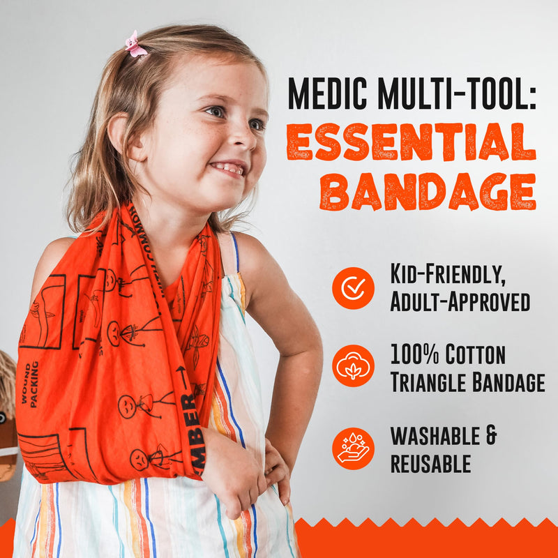 Multi Tool - Tourniquet, Triangle Bandage, Arm Sling, Pressure Bandage and Splint - Survival Kit for Kids & Adults, First Aid Kit Survival Essentials - Emergency Survival Kit, 1-Pack 1 Pack