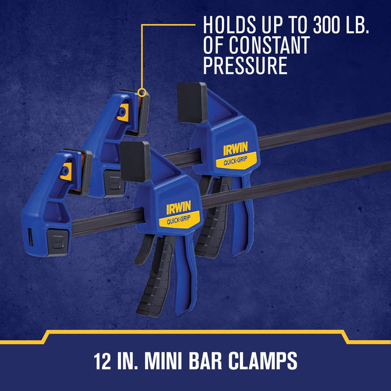 IRWIN QUICK-GRIP Clamps for Woodworking, Quick Release Triggers, 6 Inch, 8 Piece Set (IRHT83220) 8 Pack