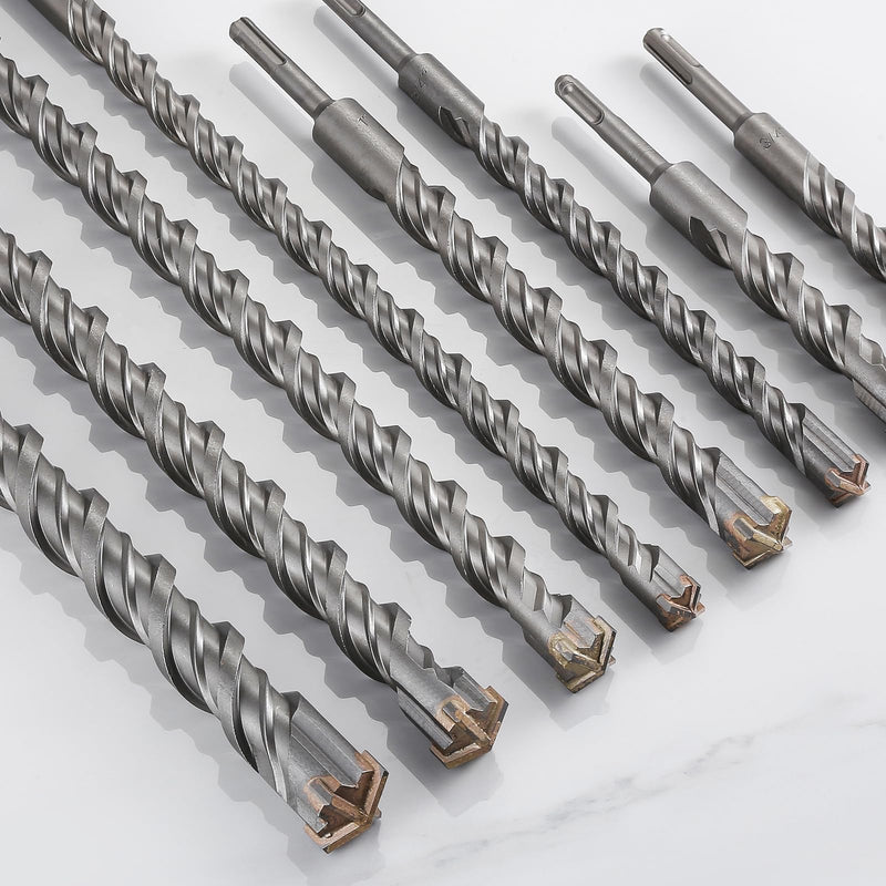 Concrete Drill Bit lengthening 1pcs 3/4" X 12"-10" Cross-Type Double Thread Carbide Material Suitable for Concrete, Brick, Cement Walls, Stone, Extra Long Hammer Drill Bits for Concrete 3/4" 12"
