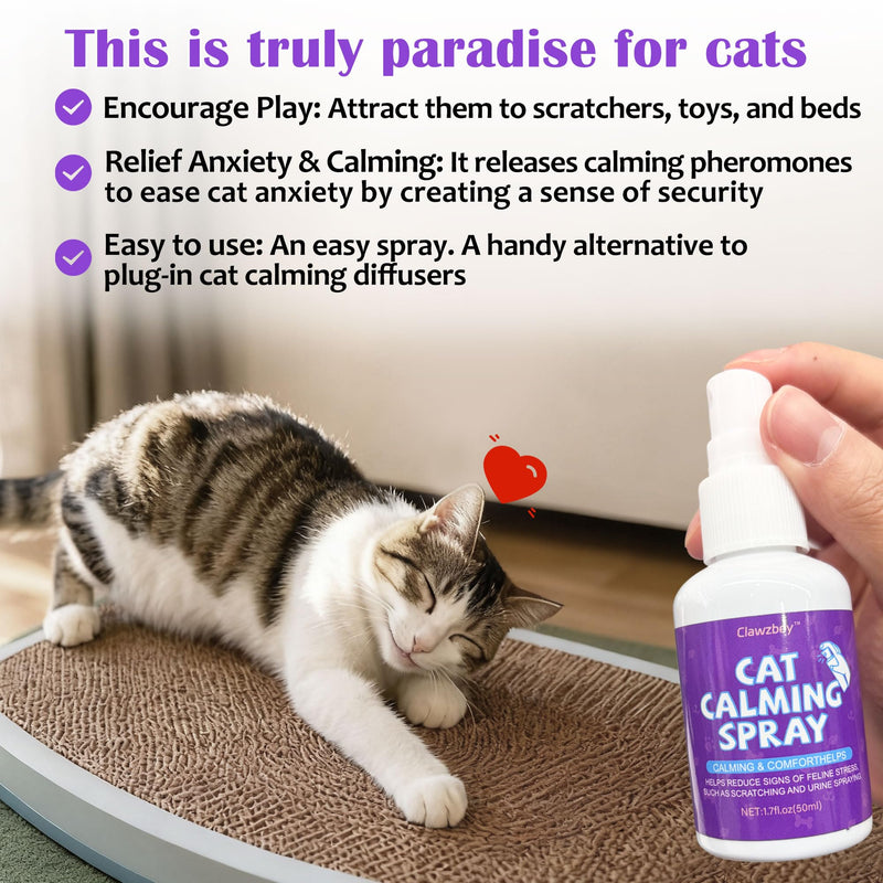 Cat Deterrent Spray & Cat Calming Spray, 2-in-1 Cat Spray Kit, Discourages Destructive Scratching and Stop Pee Spraying, While Alleviating Feline Stress and Anxiety (1.7 fl oz, 2 Pack) 1.7 fl oz Each, 2 Pack