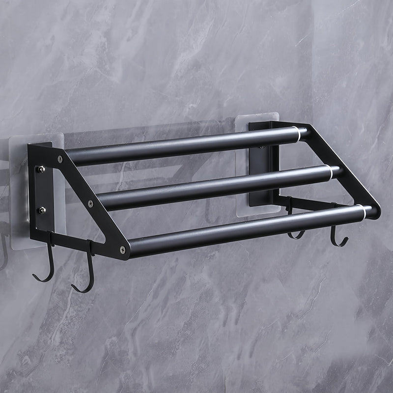 3 Bars Towel Bars Hanger Freely Retractable 11-23 Inch Stainless Steel Bath Rack Strong 3M Adhesive Bathroom Wall Free mounting Hole-Installing washroom Kitchen