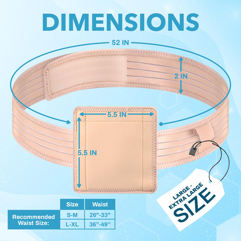 JJ CARE Feeding Tube Belt (Large/Extra Large), Breathable PEG Tube Belt, Nylon Fabric Gtube Belt Compatible with PEG Tubes and Gastrostomy Tubes, Adjustable and Washable G Tube Holder Large to Extra Large (36 to 49 Inch) - NewNest Australia
