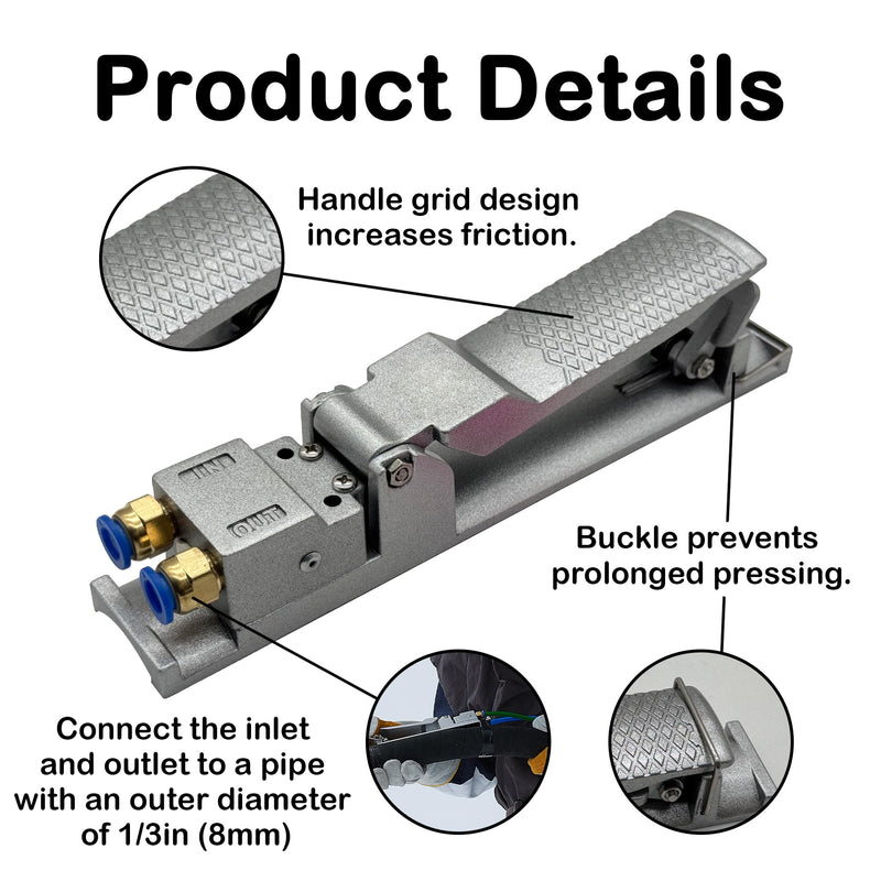 Sand Blaster Machine Pneumatic Switch Sandblaster Deadman Control Sandblaster Machine Accessories Palm Pressing Control Sandblaster Handle Pneumatic Switch (Grey) Grey