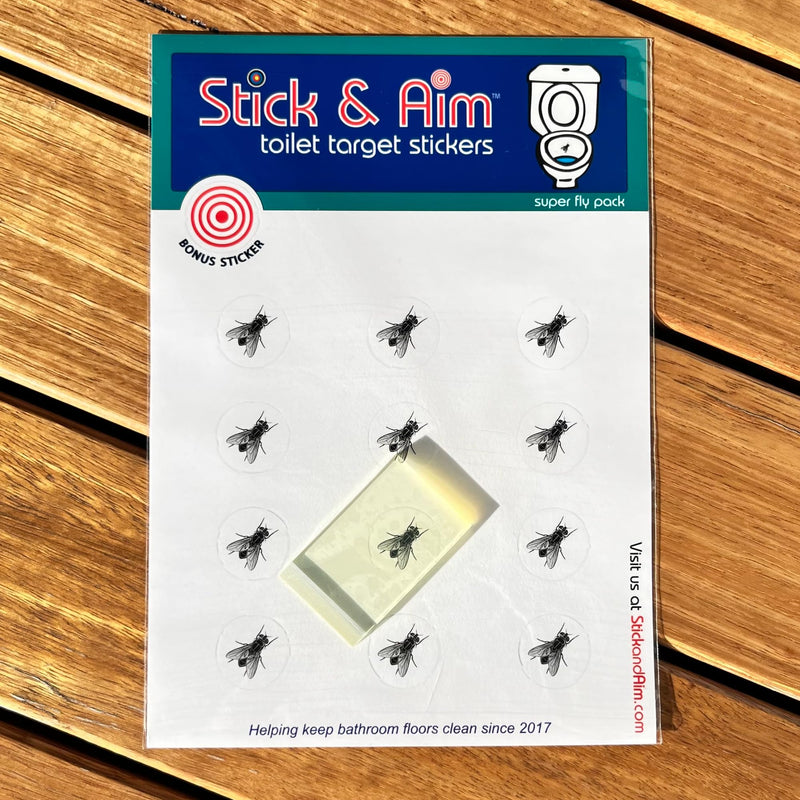 Urinal Fly Bulk Pack (13 Targets) Toilet Target Stickers for Toilets and Urinals with Sticker Applicator Tool, Sticks on Wet Surface, Toilet Targets for Toilet Training Boys, Aiming Targets for Boys