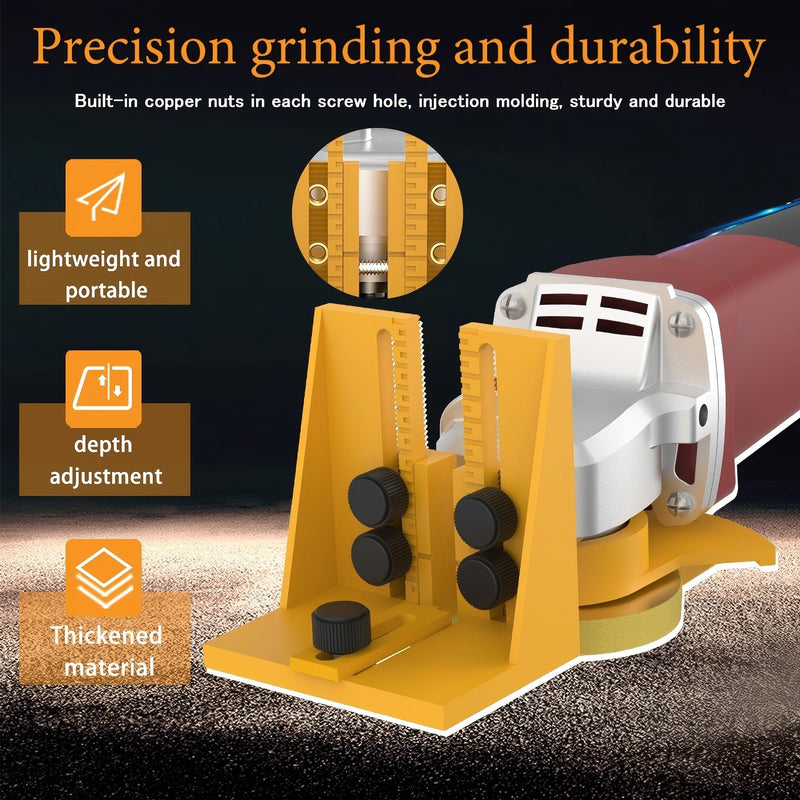 Angle Grinder Attachments Kit for Undermount Sink Cutouts Polishing – Depth Control Guide, Stone Countertop Grooving Tool Wood/Tile Adapter | Fits 42-44mm Guard Angle Grinders