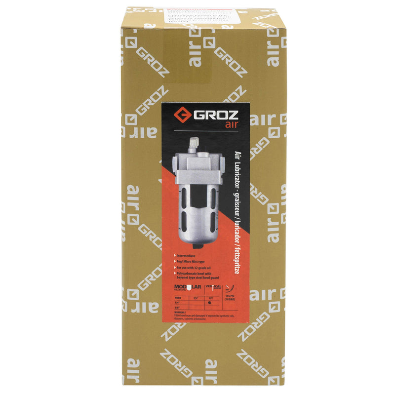 Groz 60256 Lubricator with Polycarbonate Bowl & Guard. Intermediate - 1/4" NPT