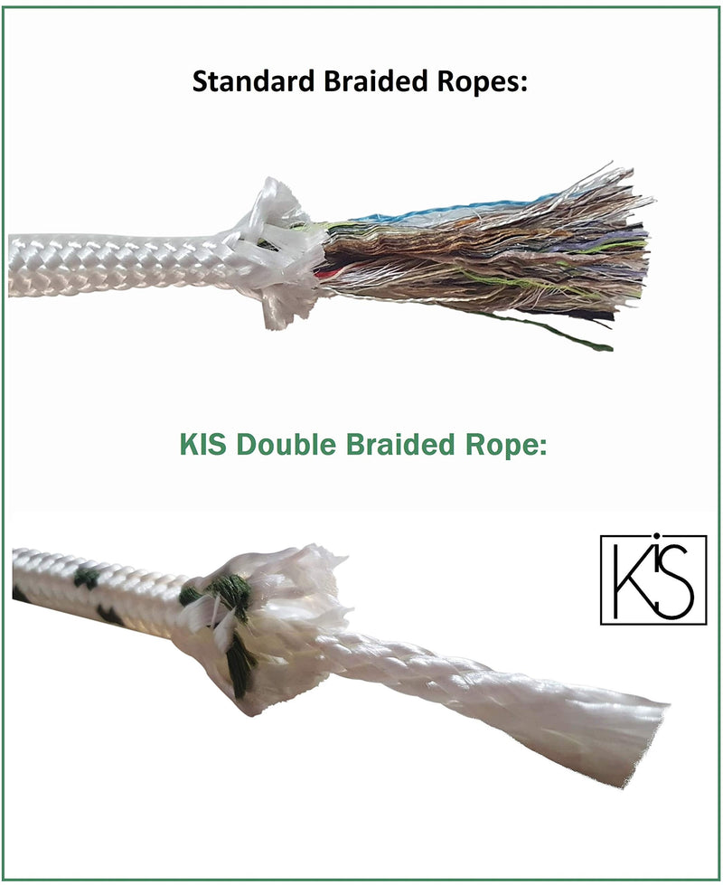 KIS Premium Quality Double Braided Nylon Polyester Rope 6 MM (1/4 inch 60 ft) - Boat, Docking, Anchor - Heavy-Duty Extra Strength - Multi-Purpose, Sailing, Crafting, Camping, Marine - Made in Turkey 1/4" 60 ft