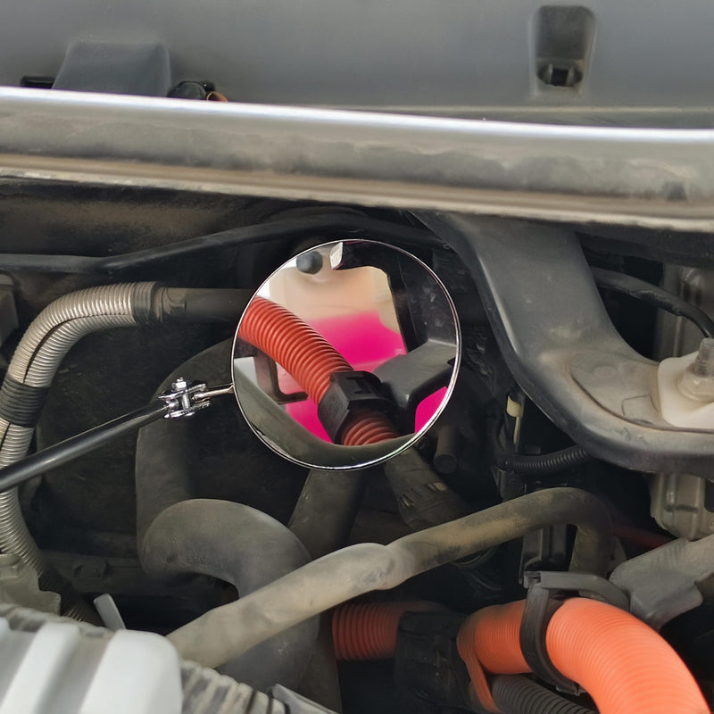 Telescopic Inspection Mirror 360 Rotating telescoping Mirror Mechanics car Mirror on a Stick Diabetic Mirror for feet Long Mirror with Lights and Extendable Mechanic Tool for Automotive