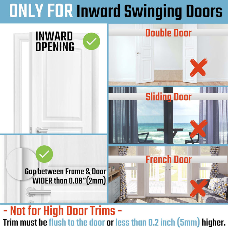 3PACK Home Security Door Reinforcement Lock Childproof, Add High Security to Home Prevent Unauthorized Entry, Aluminum Construction Finish, Silver 3