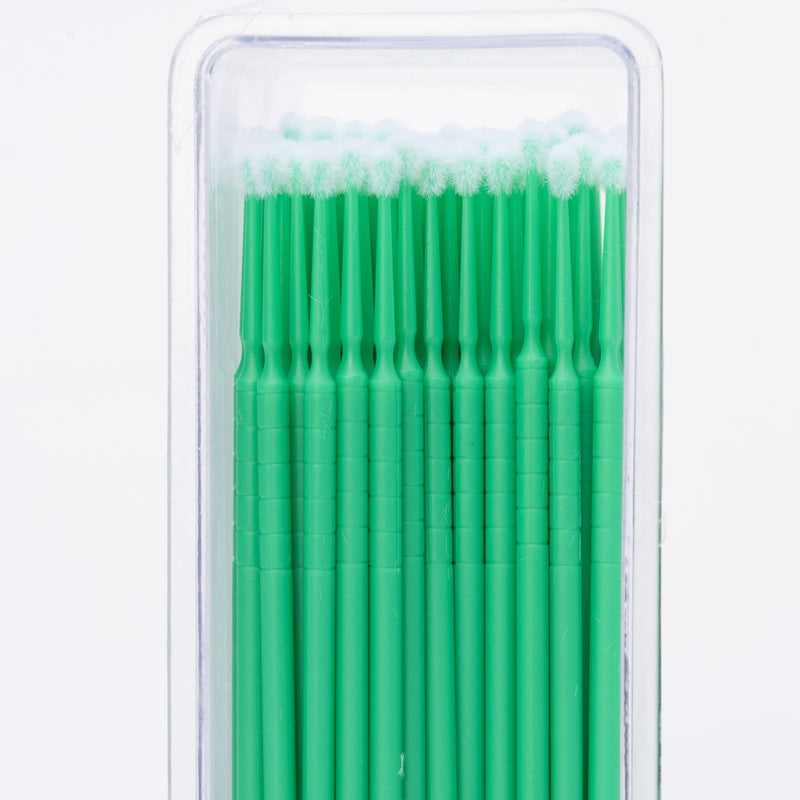 Bendable Micro Applicator, Fine Tip, Disposable, Bendable Neck for Precision Application - Latex-Free Microbrush Swabs for Dental, Medical, and Cosmetic Use - Green, Pack of 1