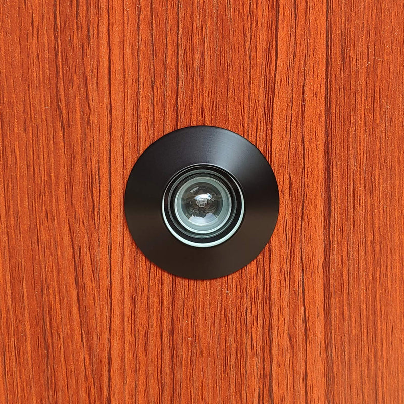 Earl Diamond - Solid Brass Door Peep Holes for Front Door, 220-Degree Door Viewer Peephole with Heavy Duty Rotating Privacy Peephole Cover for 1-21/32" to 2-1/8" Thick Door (Modern Black) Modern Black