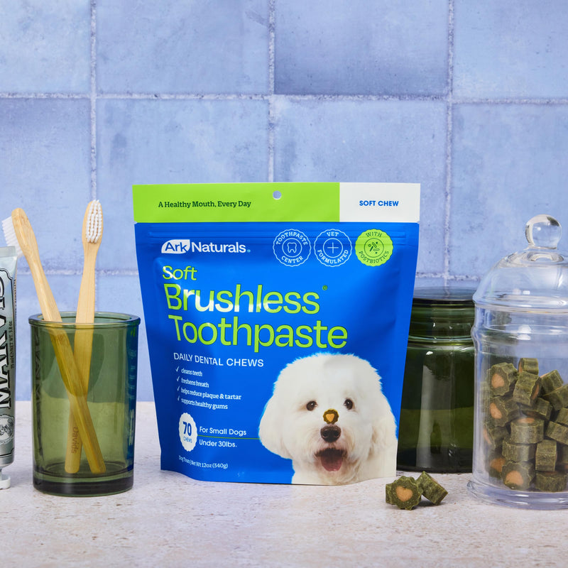 Ark Naturals Small Breed Soft Brushless Toothpaste + Breath Bursts Bundle - Vet Formulated Dog Dental Chews for Small Breeds - Helps Reduce Plaque & Tartar, Polishes Teeth, and Freshens Breath