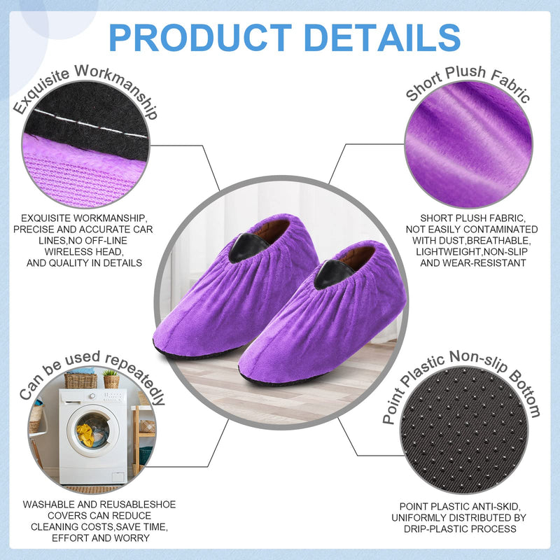 JaGely 11 Pairs Reusable Non Slip Cloth Shoe Covers Washable Thickened Boot Shoe Covers for Indoors and Households (Multicolor) Multicolor
