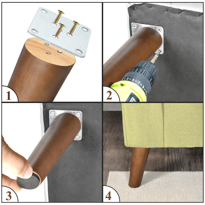 AORYVIC Wood Furniture Legs 6 inch Angled Couch Legs Slanted Sofa Replacement Legs for Dresser, Cabinet, Futon, Bench