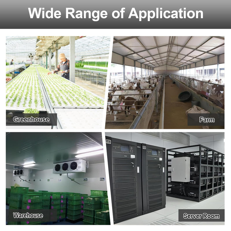 120 V Temperature Alarm, Temperature Monitor with 105 dB Integrated Sound & Light Alarm, Temp Controller for Greenhouses, Farms, Warehouses, One-Key Mute Button