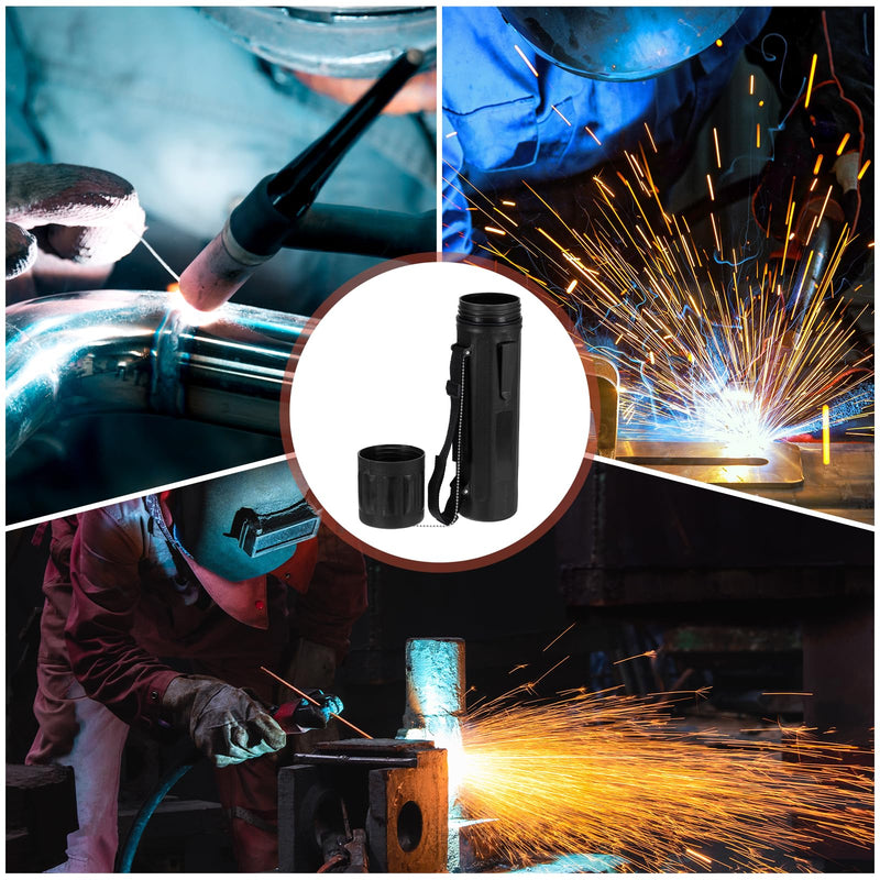 MECCANIXITY Welding Rod Storage Tube, 14 Inch Tungsten Electrode Holder Container Airproof Waterproof 4.5kg Capacity with Strap, Black