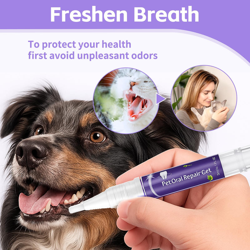 6Pcs Pet Oral Repair Gel for Dog, Pet Teeth Care Gel Cleaner Tooth and Fresher Breath, New Pet Oral Restoration Whitening Gels, Without Brushing