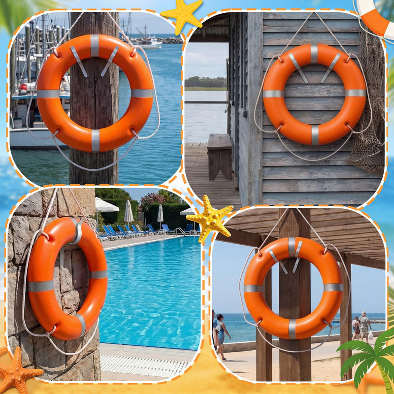 Hicarer 2 Pcs Life Ring Buoy Bracket Stainless Steel Life Buoy Holder Mount Corrosion Resistant for Lifering Buoys Throw Ropes Marine Boat Dock Hook for Pool Safety Storage Accessory