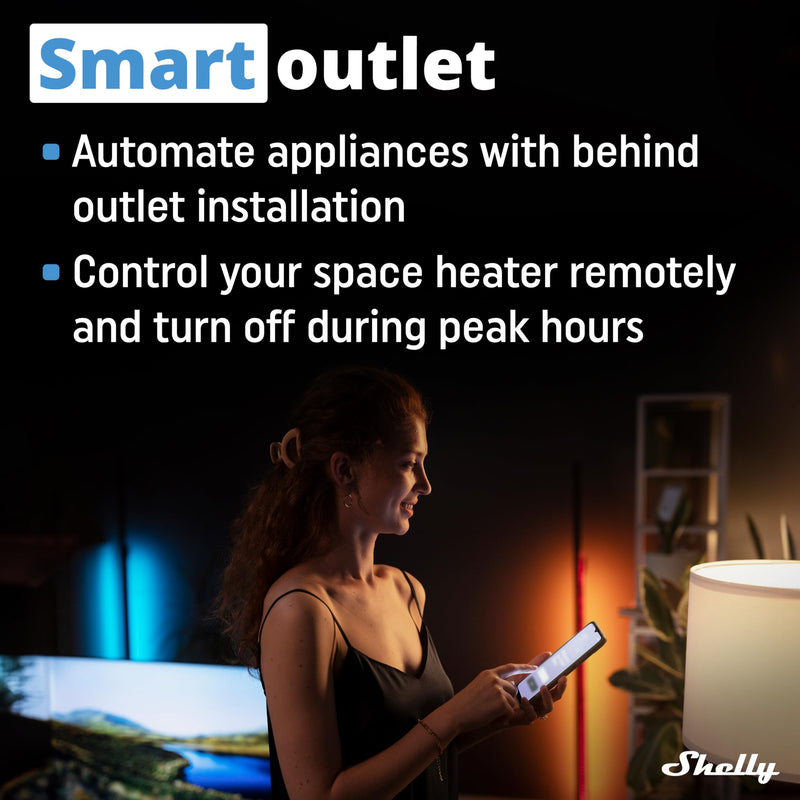 Shelly 1PM Gen3 | WiFi Smart Relay Switch with Power Metering, 1-Channel 16A | Home Automation | Compatible with Alexa & Google Home | iOS Android App | No Hub | Wireless Lighting Control