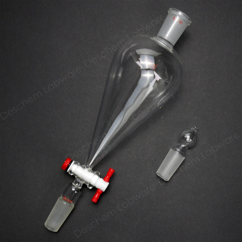 500ml 24/40,Glass Pyriform Separatory Funnel,Pear Shape with PTFE Stopcock,Lab Chemistry Glassware 500ml