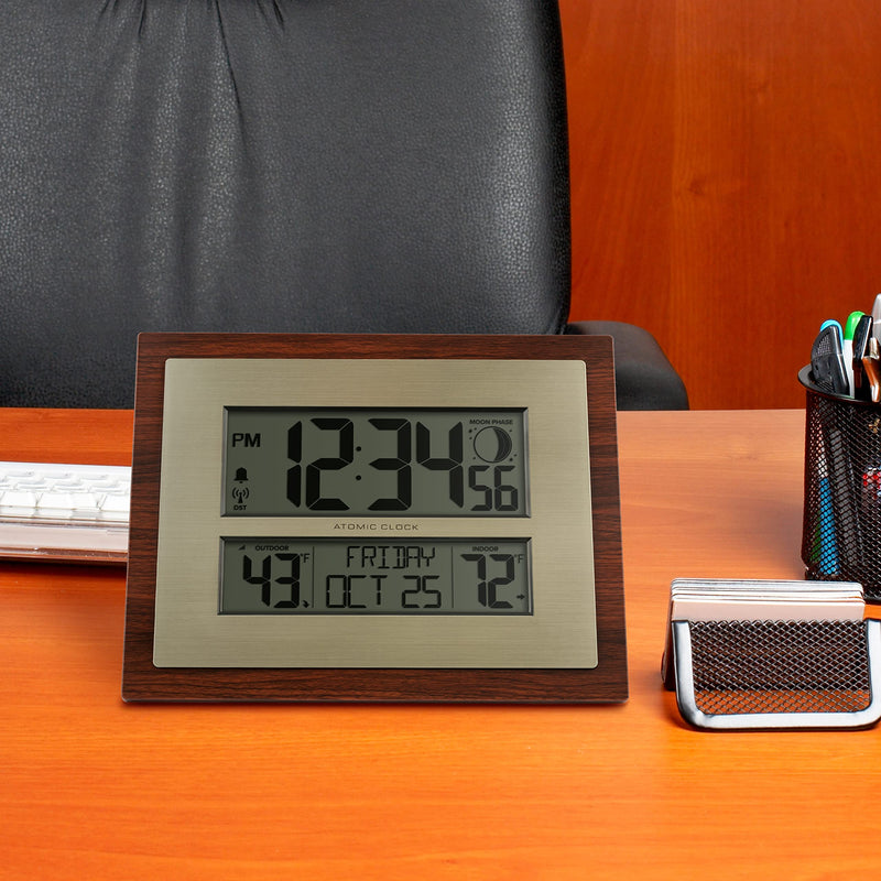 La Crosse Technology Atomic Digital Wall/Table Clock, 11" x 8.54" (513-23137-INT)