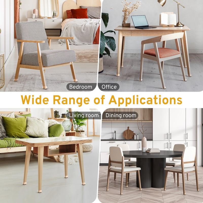 24PCS Rectangular Chair Leg Floor Protectors, Furniture Sliders, Non-Slip Felt Furniture Pads for Hardwood Floors, Silicone Cap Covers to Protect Floors,(Fit L :1.34-1.57", W: 0.87-1.18") Rectangle S-Clear(Fit L: 1.34-1.57", W: 0.87-1.18")