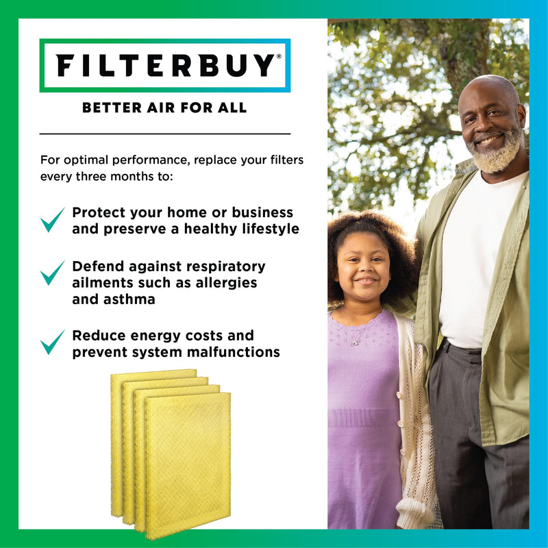 Filterbuy 16x25 Air Cleaner Filter Replacement Pads with Activated Carbon for Dynamic, Micropower Guard, PremierOne PureFlo P6100 MS-1625, and More (4-Pack)