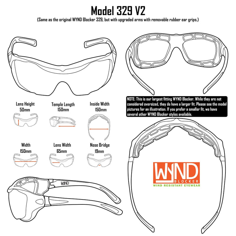 WYND Blocker Polarized Large Motorcycle Riding Sunglasses Sports Wrap Glasses Black | Polarized Smoke