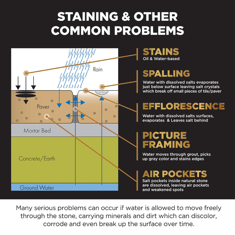 Stain Proof Dense Stone Impregnating Sealer - 1 Pint, Protects Against Water and Salt Damage and Oil-Based Stains, Sealer for Granite, Marble, Tile & Natural Stone; For Indoor & Outdoor Application