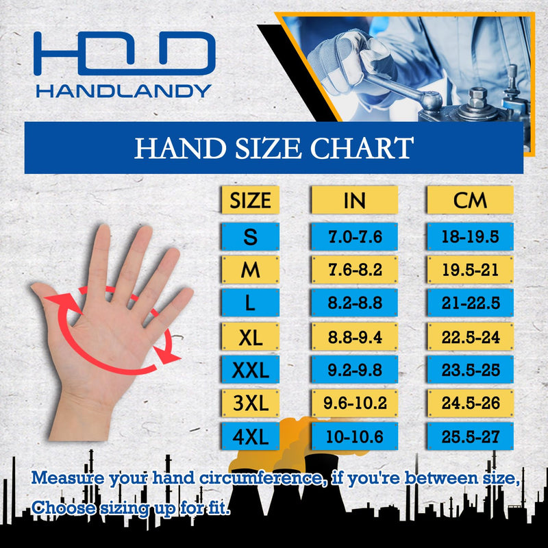 HANDLANDY Work Gloves for Men & Women, Utility Mechanic Working Gloves Touch Screen, Flexible Yard Work Gloves Grey Large (Pack of 1)