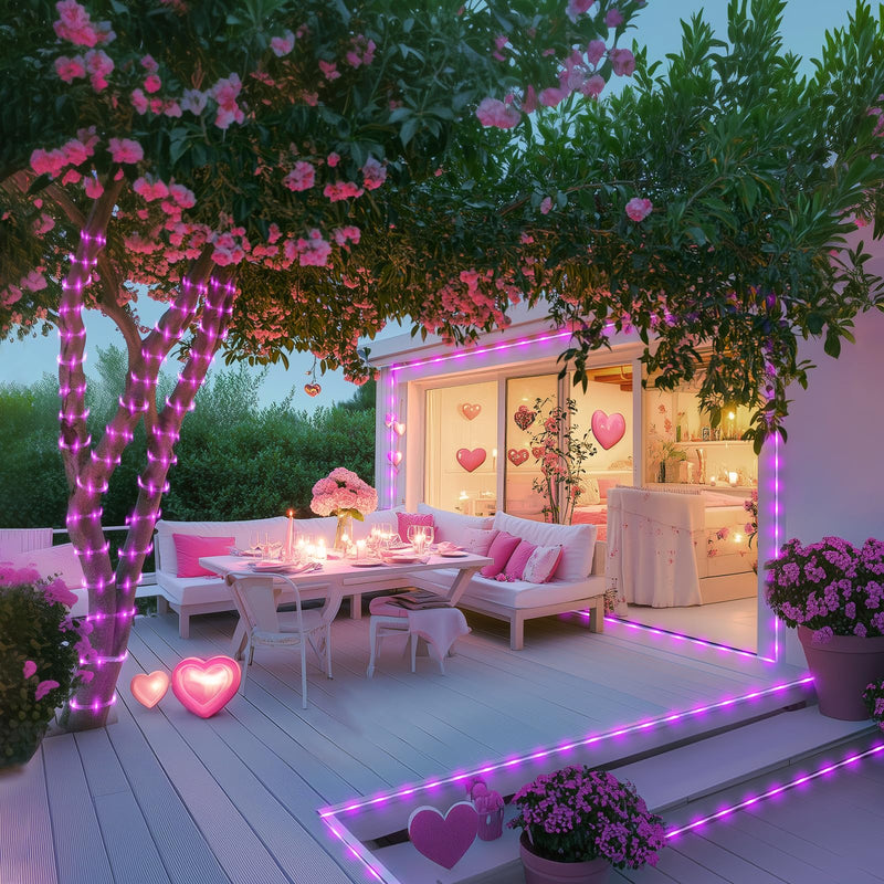 JMEXSUSS 200 LED Pink Rope Lights for Valentines, Valentines Day Lights Indoor Outdoor Waterproof, 66 FT Pink String Lights Plug in for Outside Porch Girl’s Bedroom Valentines Decoration