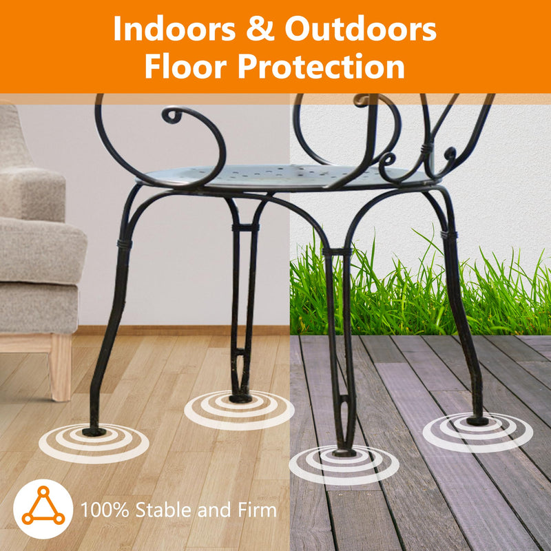 48-Pack Wrought Iron Patio Furniture Feet Caps 1-1/2 inch Round Plastic Outdoor Chair Leg Caps, PETOX Patio Chair Leg Caps for Metal Chairs, Patio Furniture Replacement Feet for Chairs & Tables, Black 48