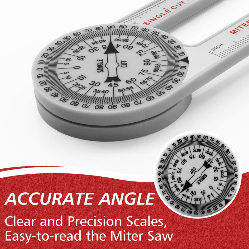 Miter Saw Protractor, Professional Miter Angle Finder for Woodworking Replaces the Model #505P-7 Miter Protractor Angle Finder with Measuring Rulers for Carpentry, Crown Molding Tool, Baseboard