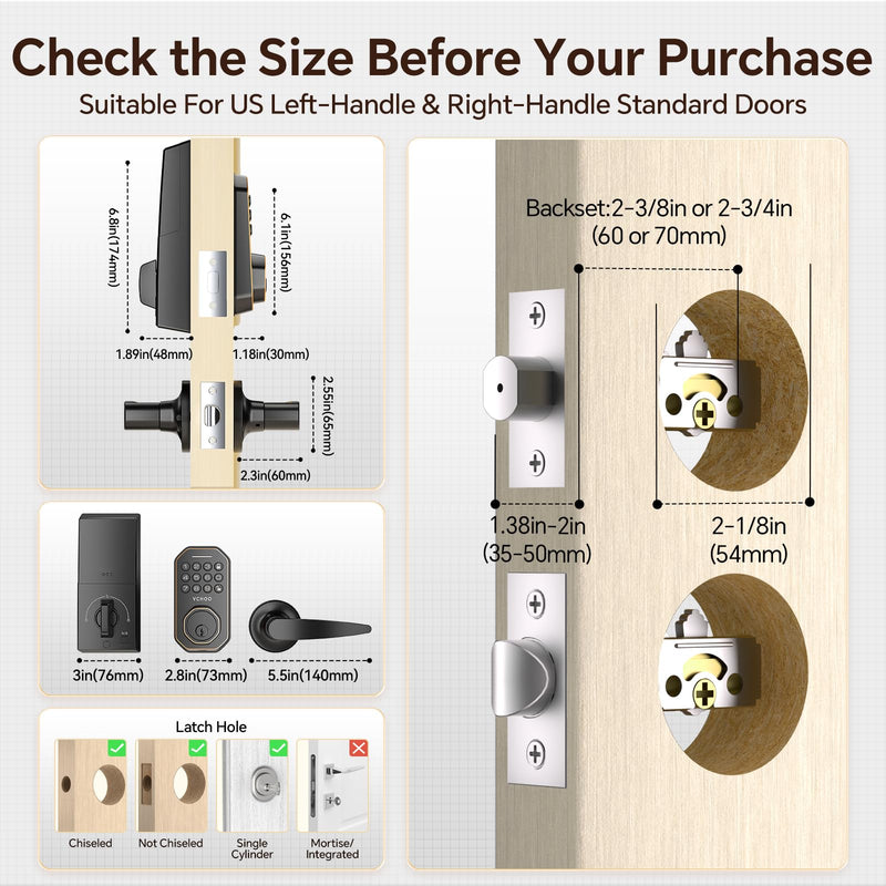 Keyless Entry Door Lock Deadbolt with Handle Set Smart Locks for Front Door with Lever Handle Auto Locking, Anti-Peeping Password, Easy Installation for Home Hotel Bedroom Door Oil Rubbed Bronze