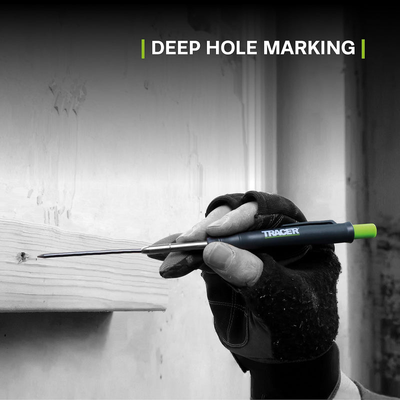 Tracer Deep Pencil Marker - Replacement Lead (6 Pack) - Site Holsters - All In One Marking Kit - Built For Construction Pencil + Lead
