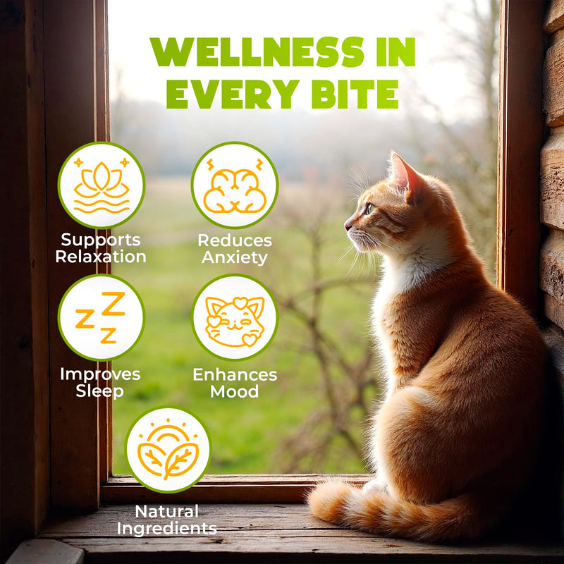 ZENO Hemp Calming Chews for Cats Anxiety 200 pcs - for Travel, Stress, Check-up, Barking or Grooming - Feline Anxiety Relief - Cat Calming Treats - Salmon