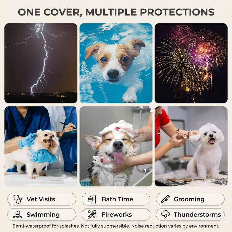 Dog Ear Covers for Bath,Shower,Elastic Dog Ear Muffs Noise Reduction Anxiety Relief,No Flap Ear Wrap Calming Hood for Grooming,Blow Dry,Thunder,Waterproof Ear Protection for Dogs(Pink,S) Pink S (Head Circle:10"-15")
