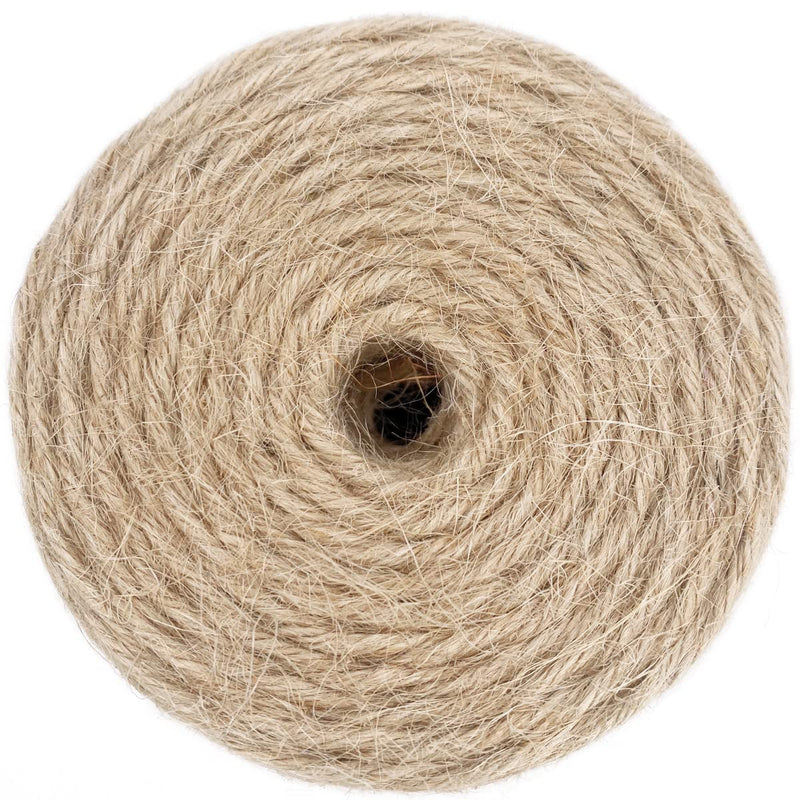 500FT Jute Twine Rope 3mm Natural Thick Garden Twine String Heavy Duty for Gardening Bundling Crafts Arts Gift Wrapping Packing Material Wedding Christmas Decoration Bulk 500.0 Feet
